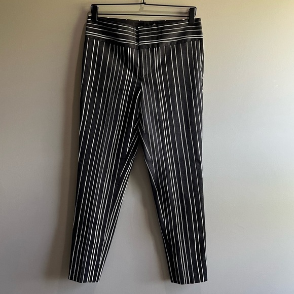 Alice + Olivia Pants - Alice + Olivia Black Pinstripe Trousers